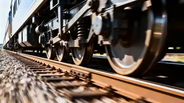  飞驰的列车车轮特写381#横屏 	 