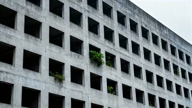  废弃建筑灰色水泥墙393#横屏 	 