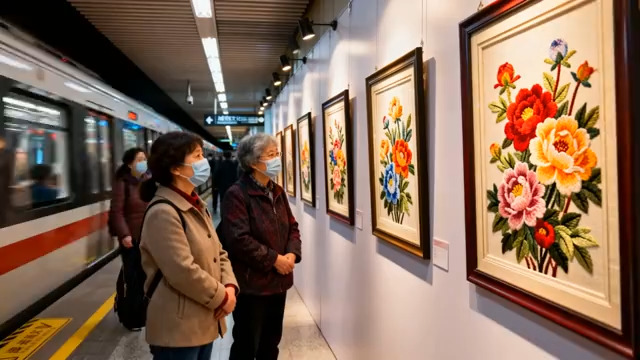  地铁里的牡丹画展305#横屏 	 