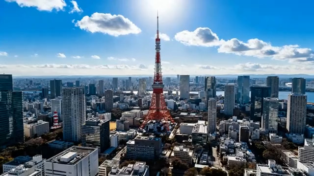  东京铁市全景航拍321#横屏 	 