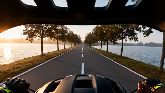  第一视角骑行湖边公路309#横屏 	 