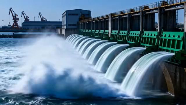  大坝泄洪壮观景象285#横屏 	 -