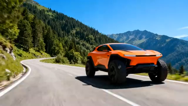  橙色越野车山路飞驰241#横屏 	 