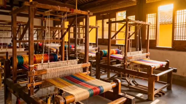  传统木织机工艺展示254#横屏 	 