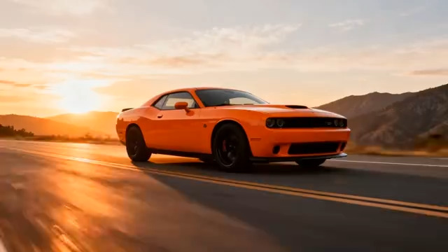  橙色跑车公路飞驰235#横屏 	 