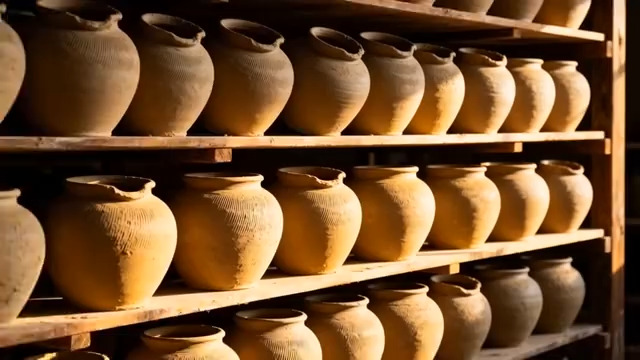  传统手工陶罐陈列257#横屏 	 