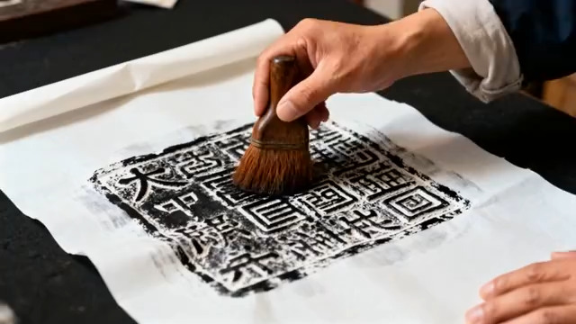  传统拓印技艺展示258#横屏 	 -