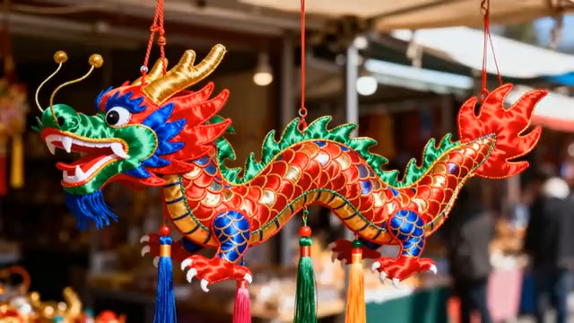  传统龙形挂饰特写253#横屏 	 