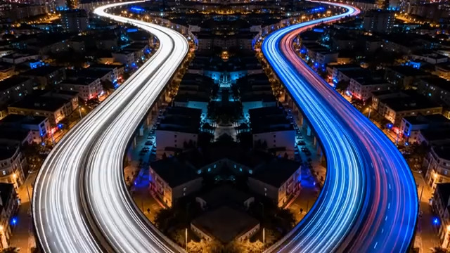  城市夜景车流灯光501216#横屏 	 