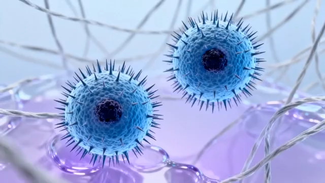  3D蓝色细胞微观结构3#横屏 	 