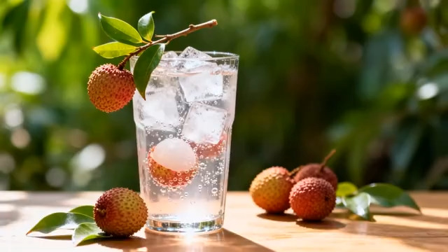  冰镇荔枝气泡水特写79#横屏 	 -