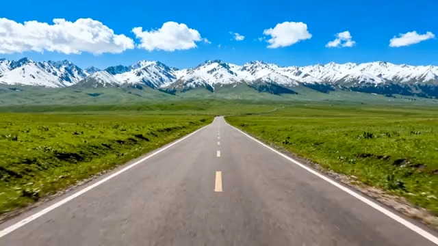  草原公路延伸远方108#横屏 	 