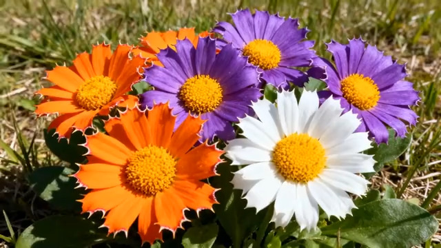  彩色小雏菊特写91#横屏 	 