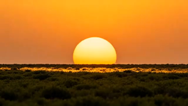  草原日落唯美延时122#横屏 	 