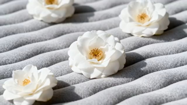  白色花朵灰色背景51#横屏 	 