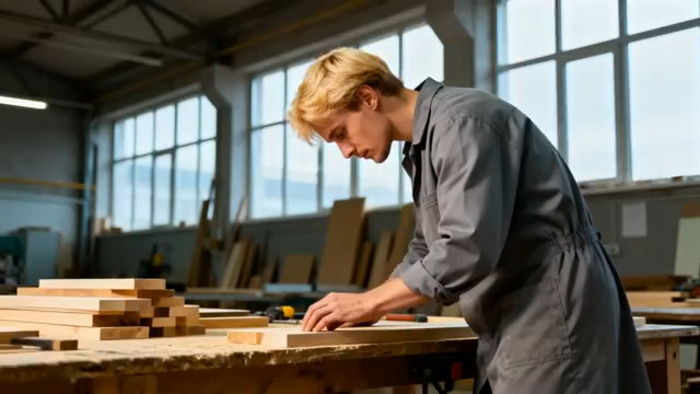  专注工作的金发木工3246#横屏 	 - 