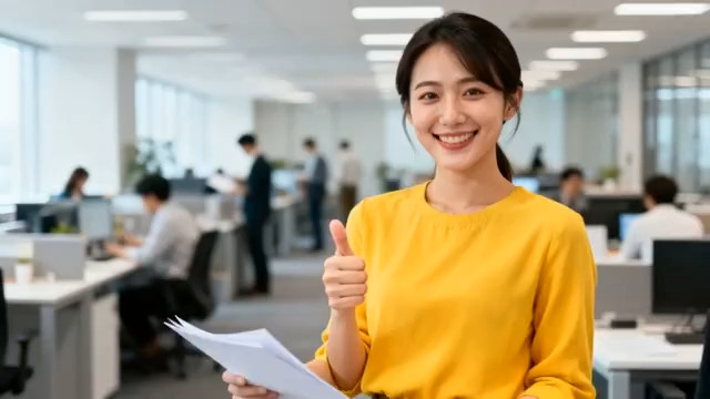  职场女性微笑点赞3166#横屏 	 - 