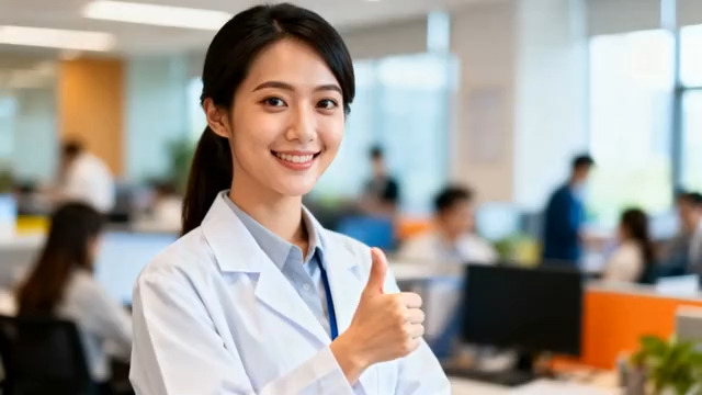  职场女性竖大拇指点赞3165#横屏 	 