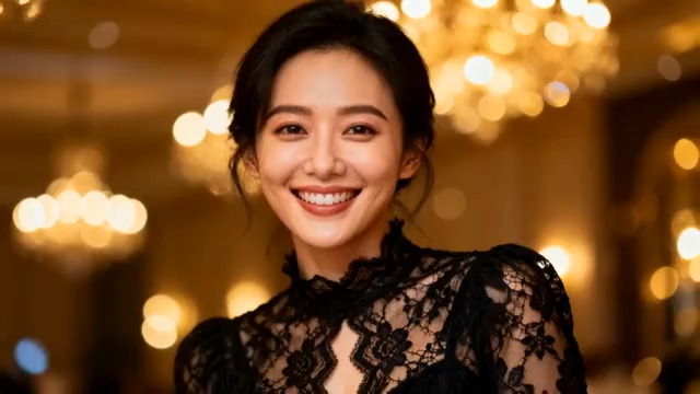  优雅女性微笑特写2980#横屏 	 - 