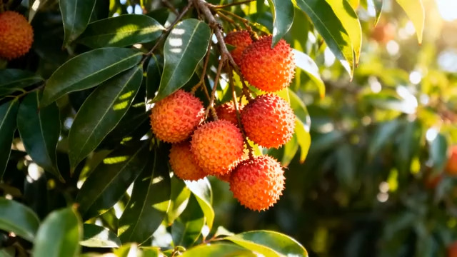  阳光下的荔枝果实2824#横屏 	 