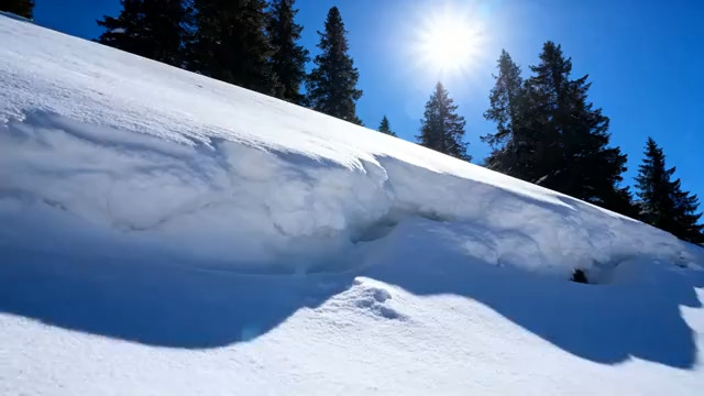  雪山阳光雪景镜头2687#横屏 	 