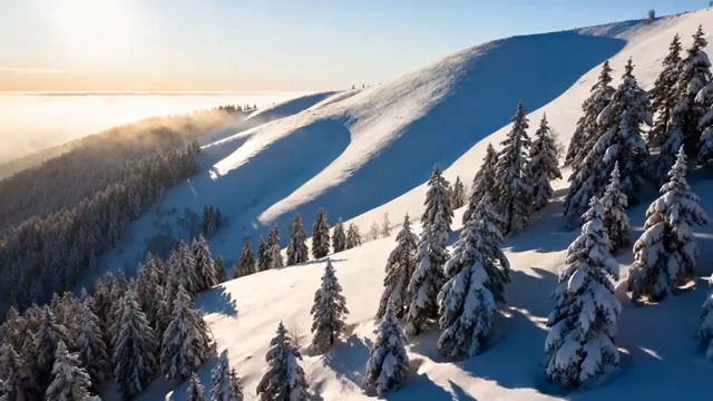  雪山日出美景2665#横屏 	 