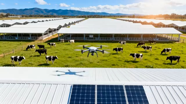  无人机巡检现代牧场2350#横屏 	 