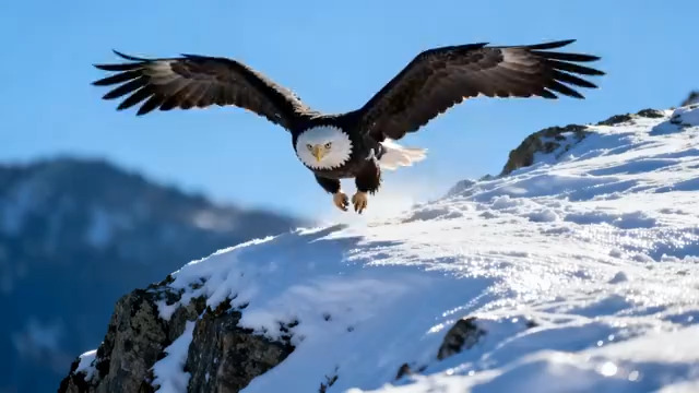  雄鹰展翅雪地2582#横屏 	 -