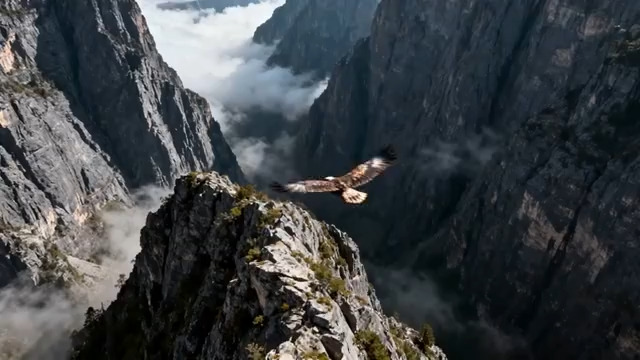  雄鹰翱翔高山云海2578#横屏 	 -