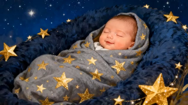  星空下的熟睡婴儿2561#横屏 	 