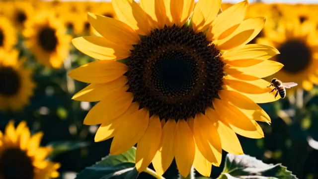  向日葵花田蜜蜂采蜜2500#横屏 	 