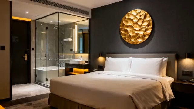  现代轻奢酒店大床房2489#横屏 	 