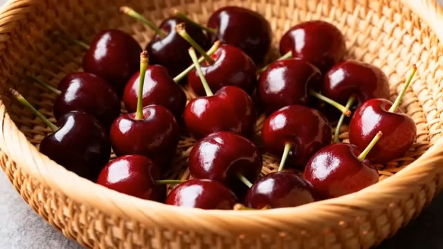  鲜红樱桃特写镜头2450#横屏 	 - 