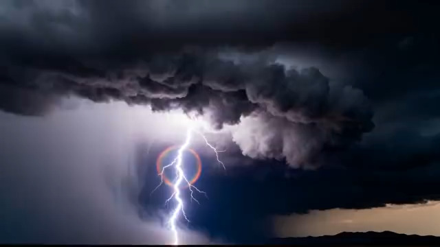  乌云密布闪电视频素材2338#横屏 	 
