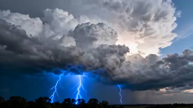  乌云密布闪电风暴2337#横屏 	 - 