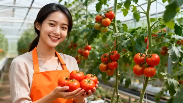  温室采摘新鲜西红柿2328#横屏 	 