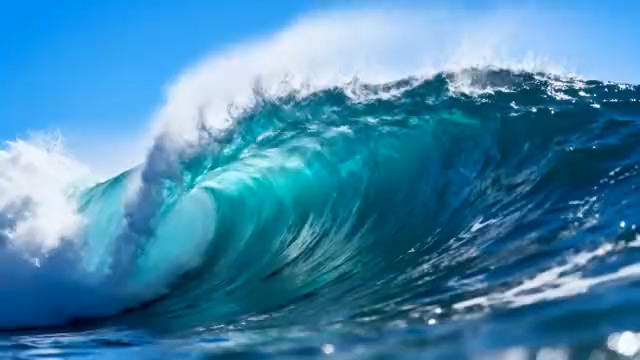  蔚蓝海浪高清视频素材2327#横屏 	 -