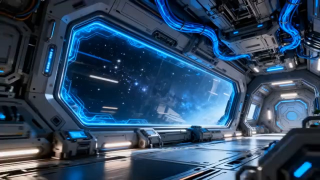  未来感星际舱室背景2307#横屏 	 