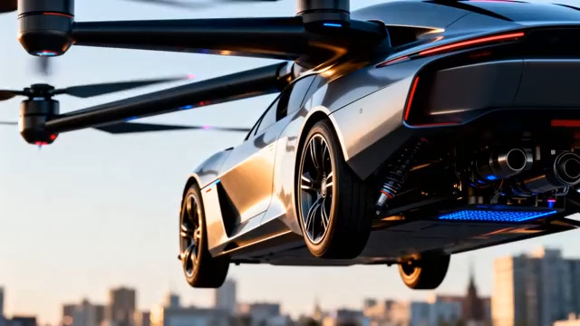  未来飞行汽车城市穿梭2303#横屏 	 