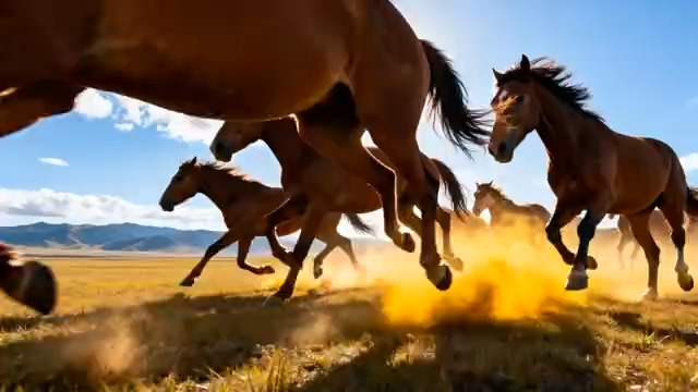  万马奔腾草原风光2266#横屏 	 