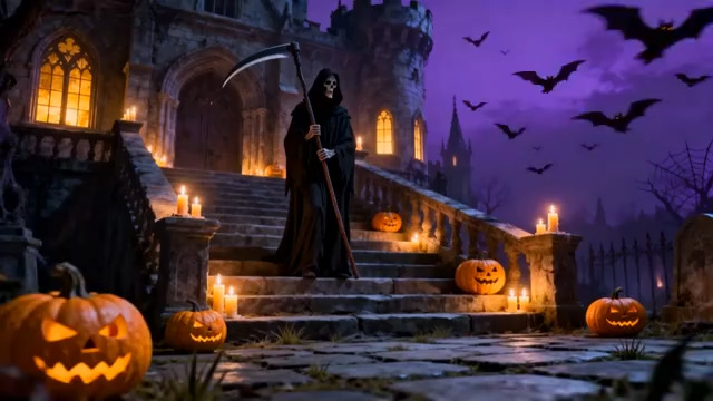  万圣节城堡幽灵场景2271#横屏 	 - 