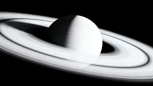  土星黑白旋转动画2259#横屏 	 