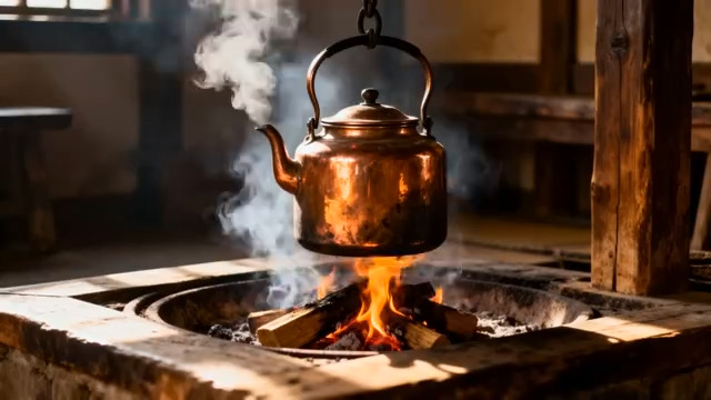  铜壶煮茶炭火慢煮2246#横屏 	 