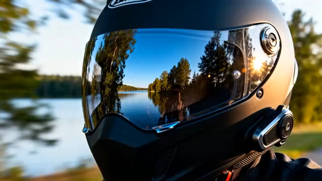  头盔镜面映湖光2248#横屏 	 