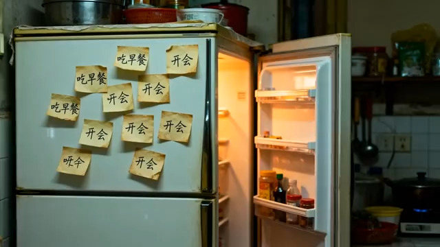  贴满便签的冰箱2242#横屏 	 