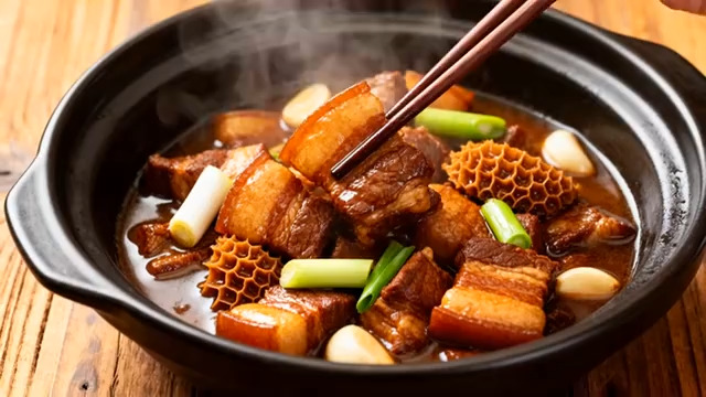  砂锅红烧肉特写1929#横屏 	 