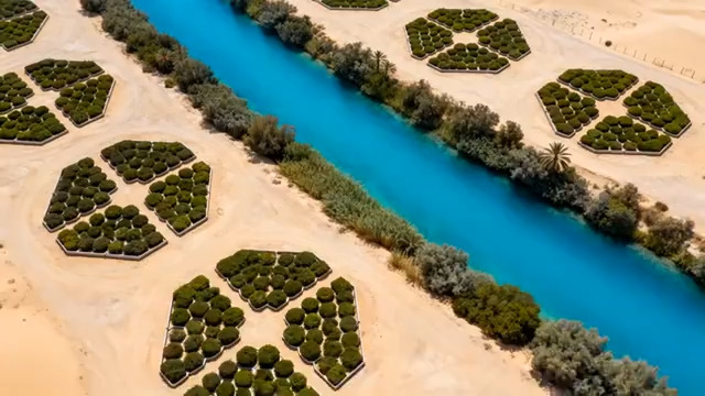  沙漠中的绿洲农田1928#横屏 	 