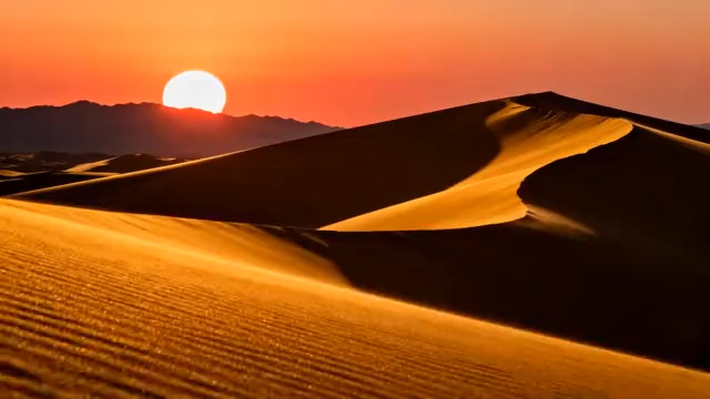  沙漠日落金色沙丘延时1915#横屏 	 - 