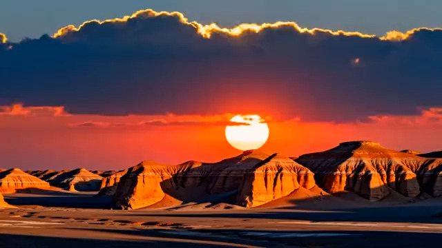  沙漠日出壮丽景观1910#横屏 	 - 