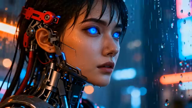  赛博朋克机械少女特写1872#横屏 	 - 